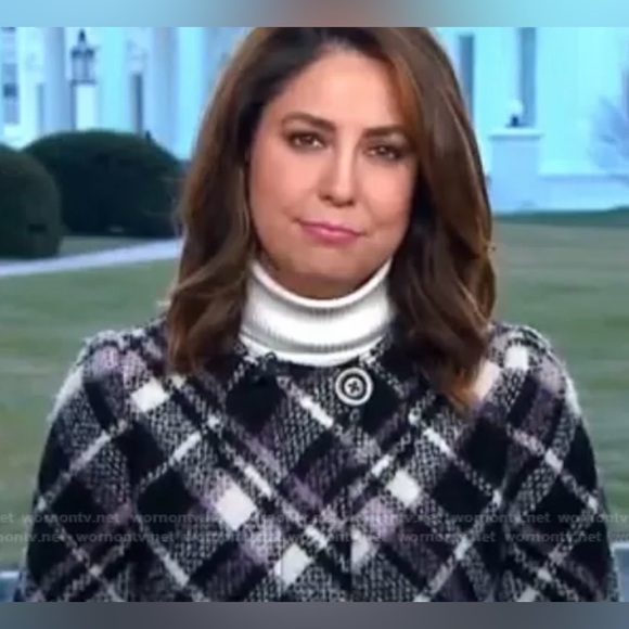Kate Spade New‎ York Plaid Print Boucle Trench AS SEEN ON Cecilia Vega GMA 00 - Picture 1 of 16